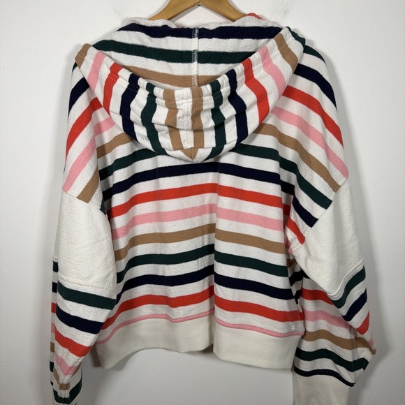 Aerie Restart 1/4 Quarter Zip Hoodie XL Oversized Cropped Terry Cloth Colorful - Picture 6 of 7